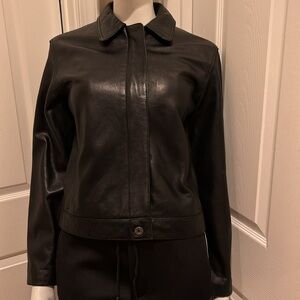 TOMMY HILFIGER LADIES LEATHER MOTO/JACKET S